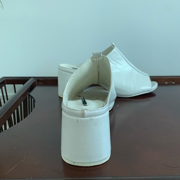 Zara Basic - White Chunky Heel With Thick Strap - Picture 12 of 14